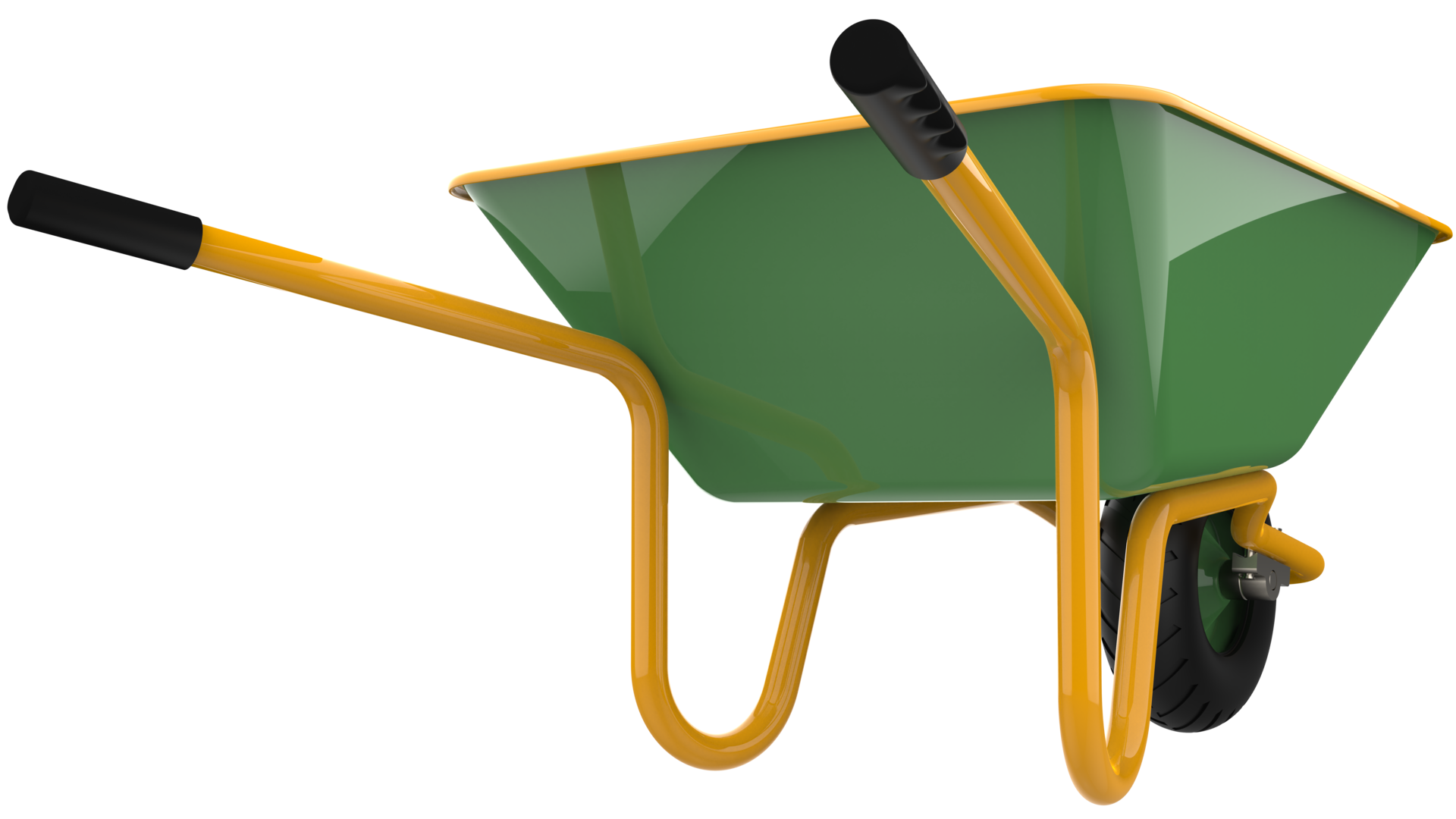 wheelbarrow isolated on background. 3d rendering - illustration