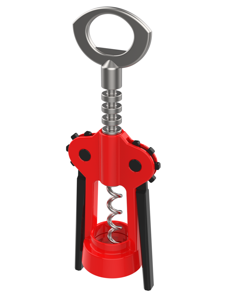 Corkscrew isolated on background. 3d rendering - illustration png