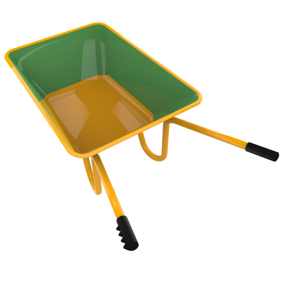 wheelbarrow isolated on background. 3d rendering - illustration png