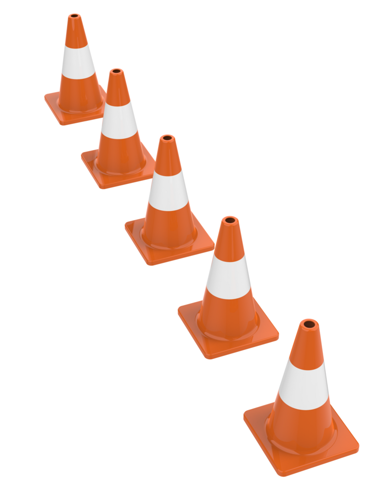 Traffic cone isolated on background. 3d rendering - illustration png