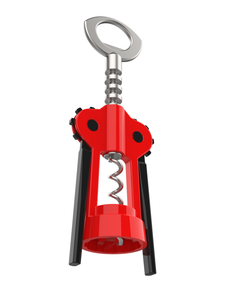 Corkscrew isolated on background. 3d rendering - illustration png