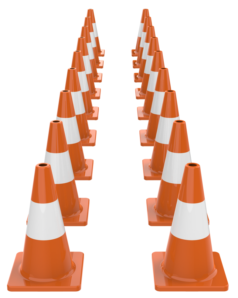 Traffic cone isolated on background. 3d rendering - illustration png