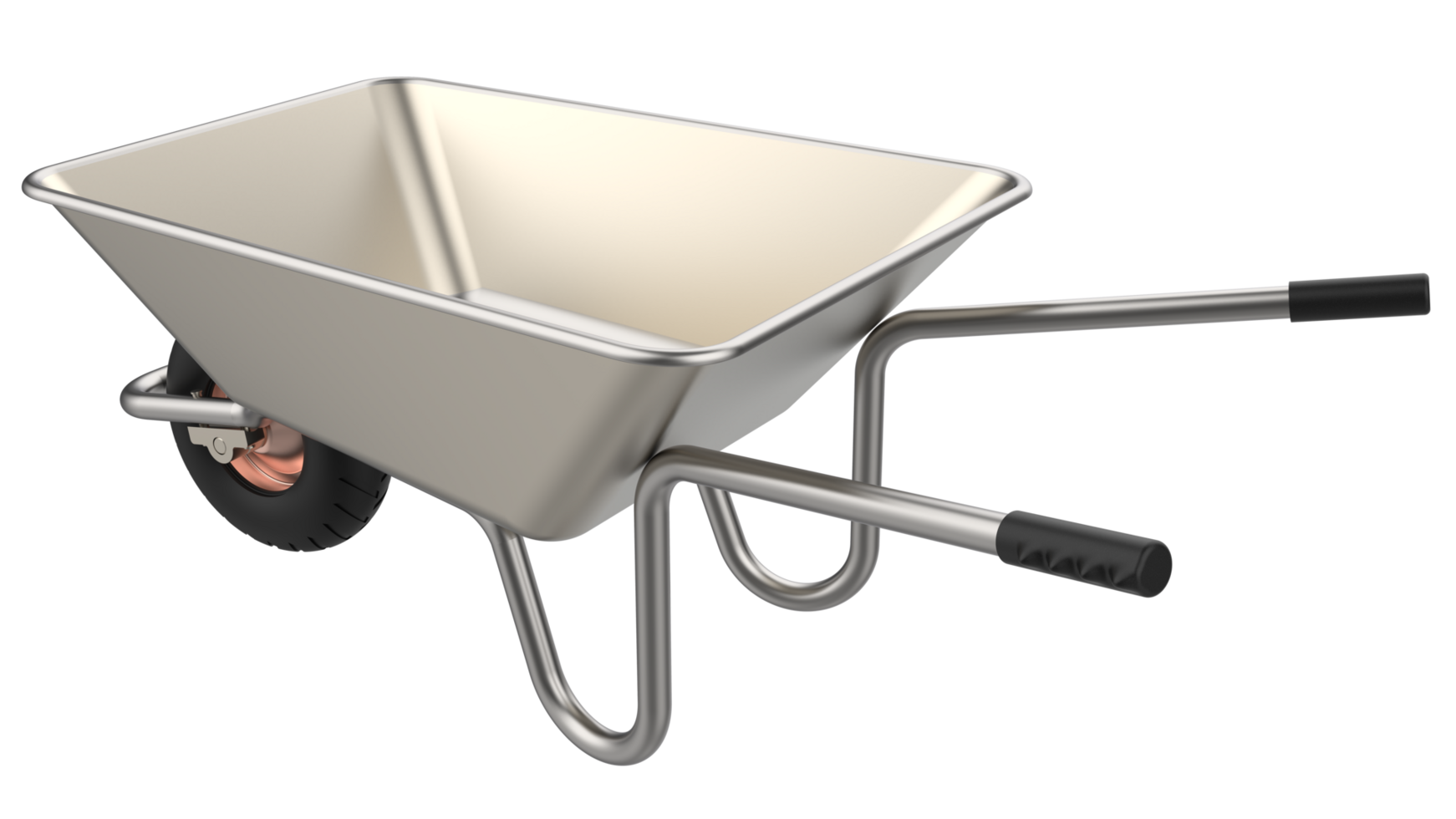 wheelbarrow isolated on background. 3d rendering - illustration png