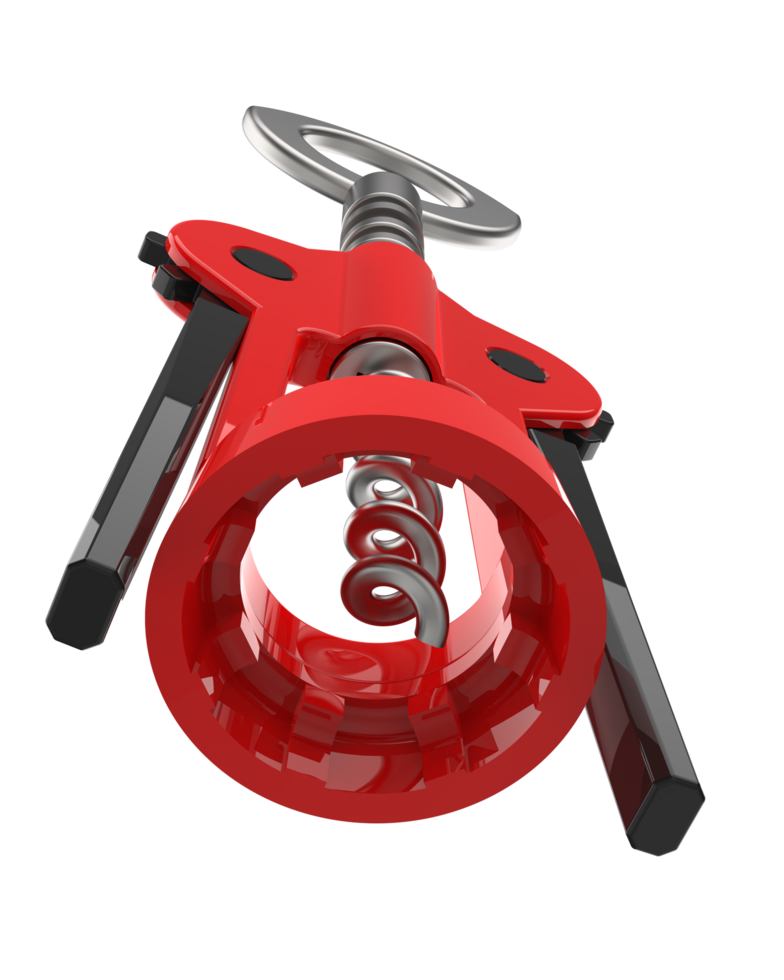 Corkscrew isolated on background. 3d rendering - illustration png