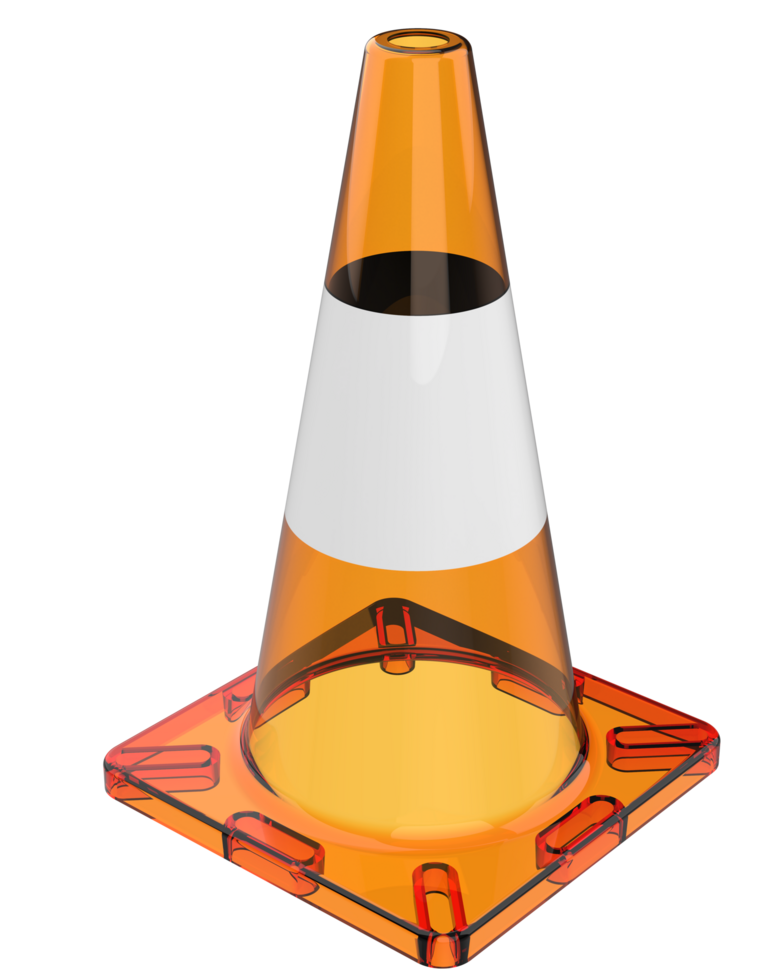 Traffic cone isolated on background. 3d rendering - illustration png