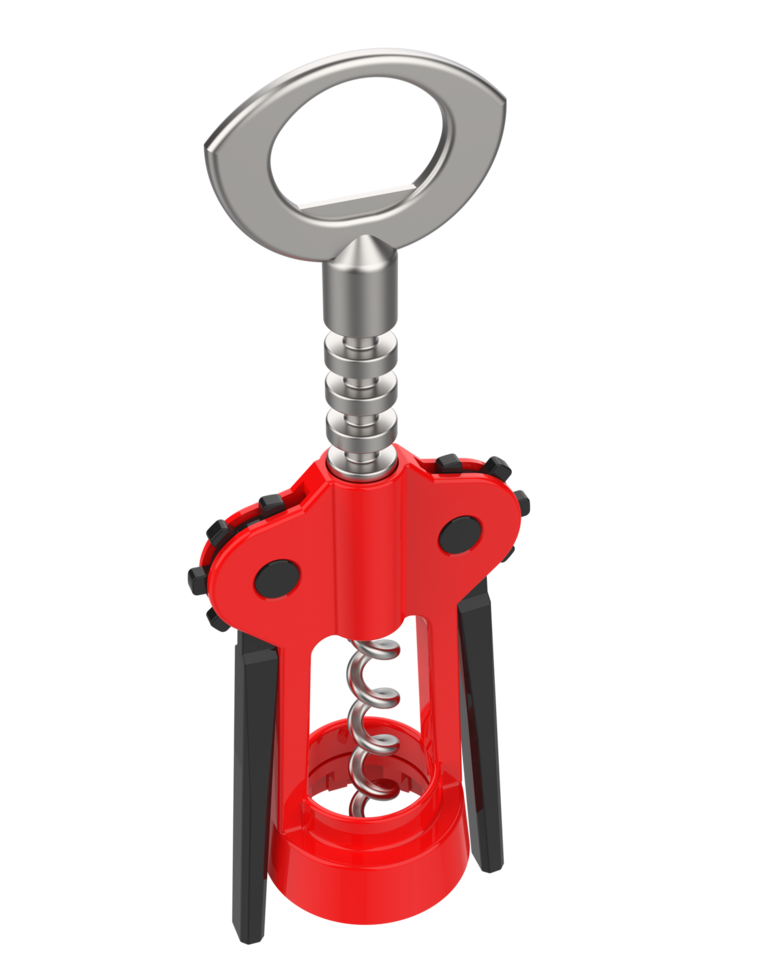 Corkscrew isolated on background. 3d rendering - illustration png