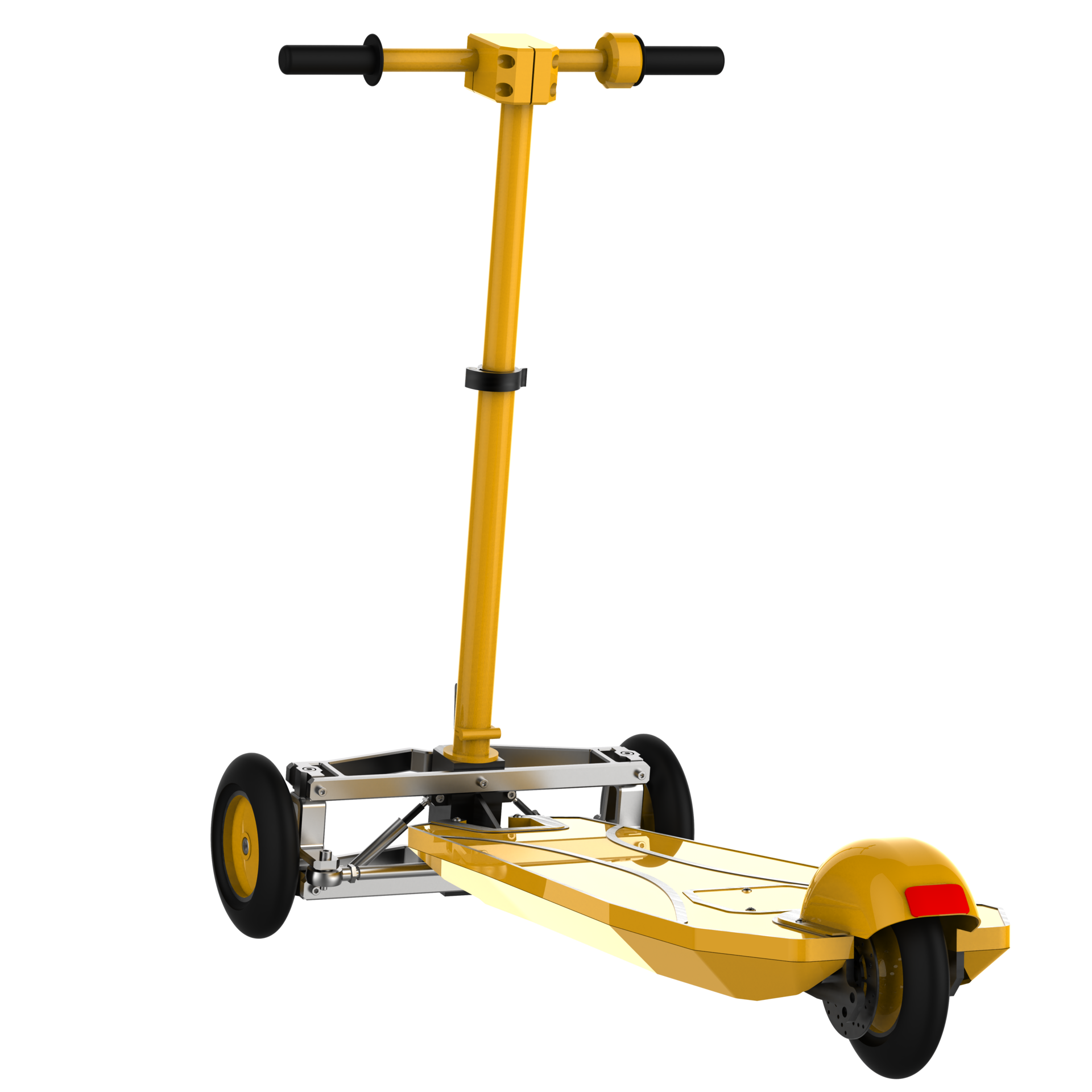Three wheel scooter close up scene isolated on background 3d rendering