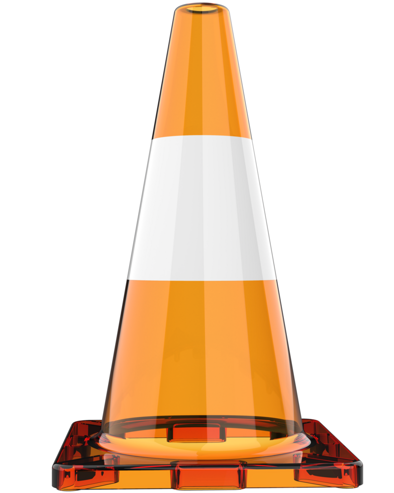 Traffic cone isolated on background. 3d rendering - illustration png