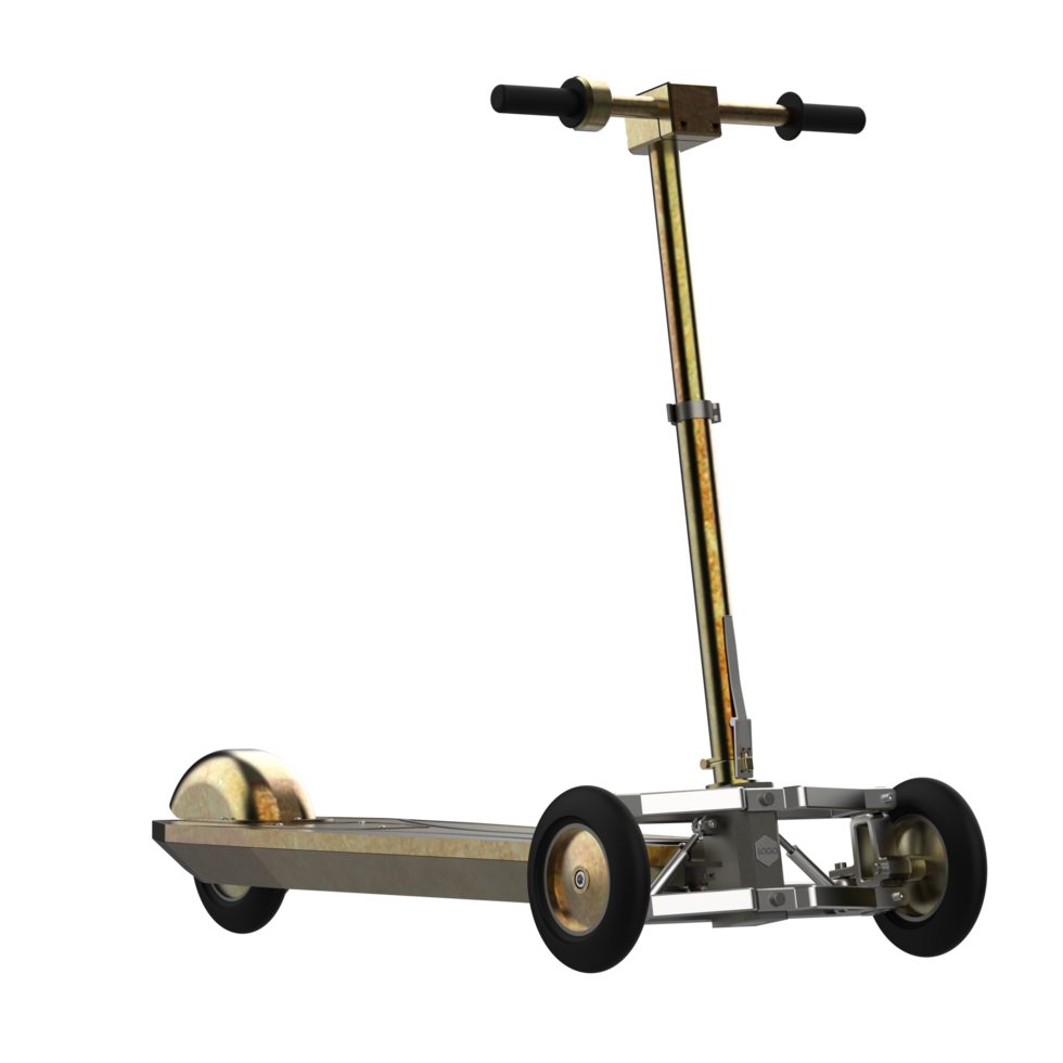 Three-wheel scooter close-up scene isolated on background. 3d rendering - illustration png
