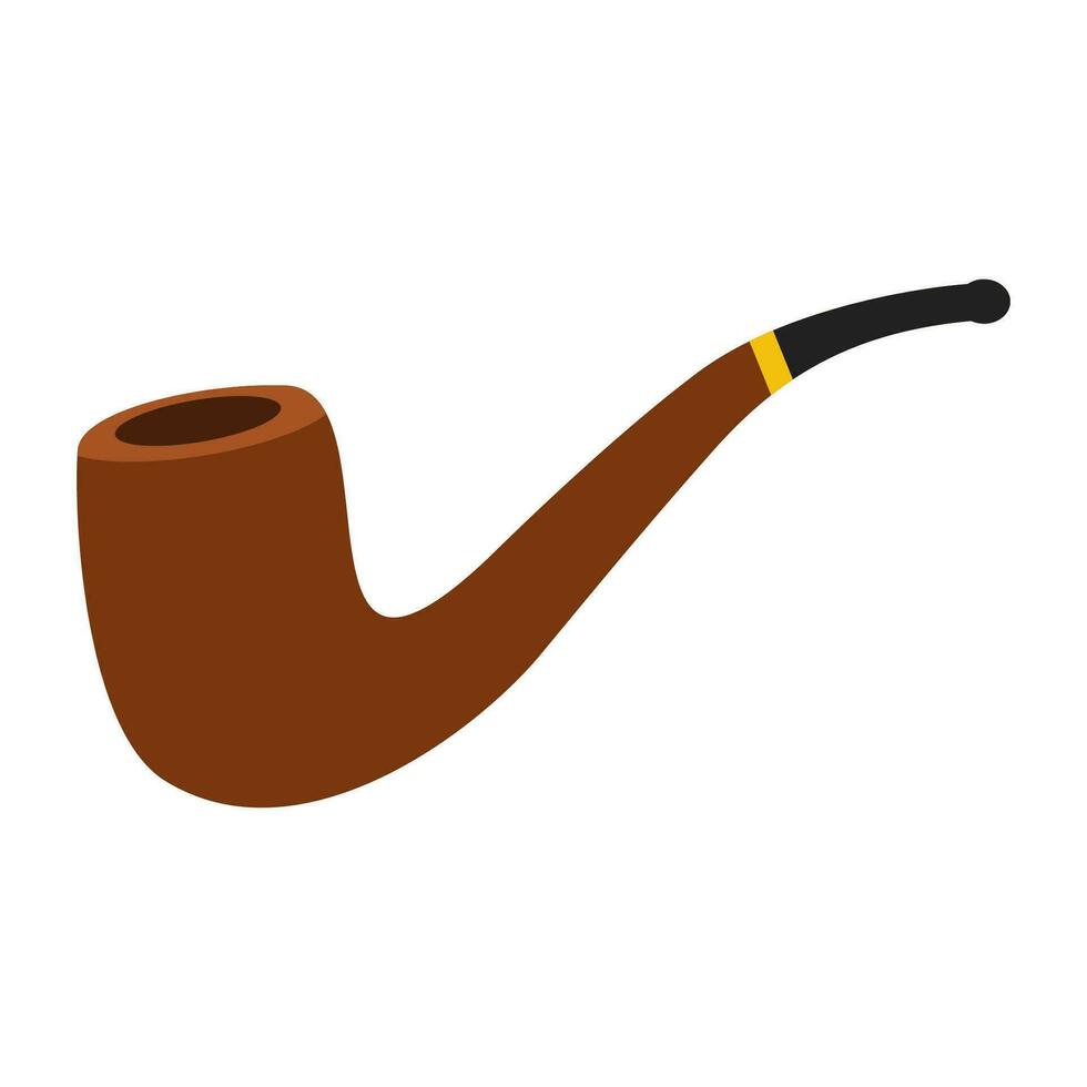 Smoking pipe icon in flat style isolated on white background. Vector illustration