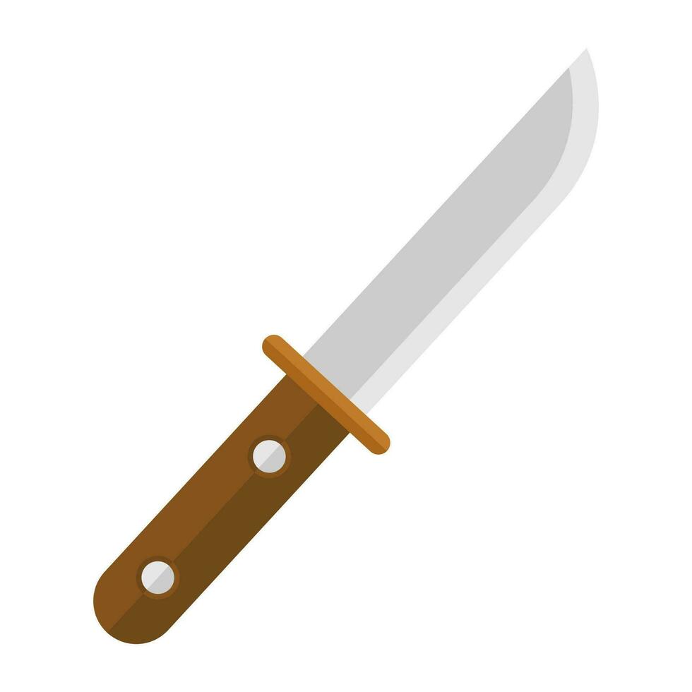 Knife icon in flat style isolated on white background. Vector illustration