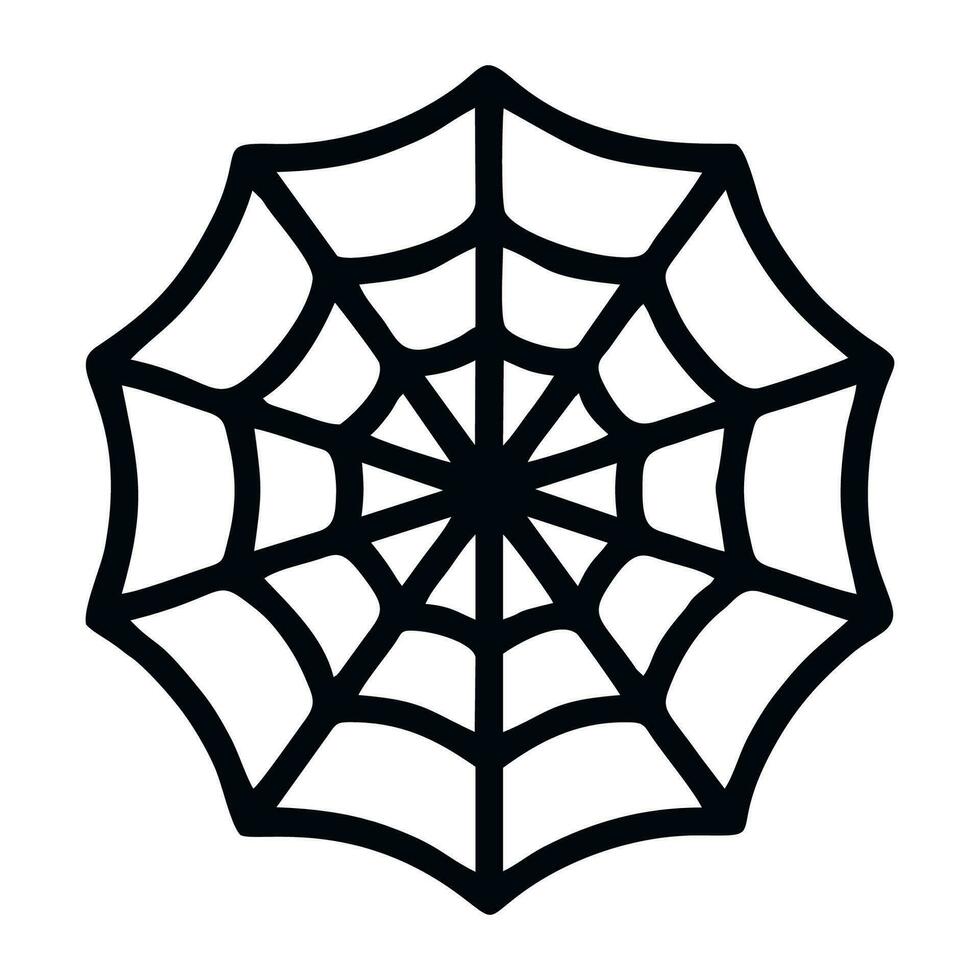 Spider web icon line isolated on white background. Vector illustration
