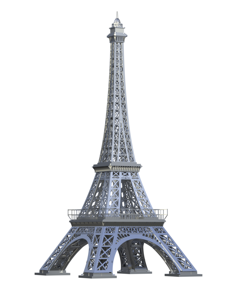 Eiffel tower isolated on background. 3d rendering - illustration png