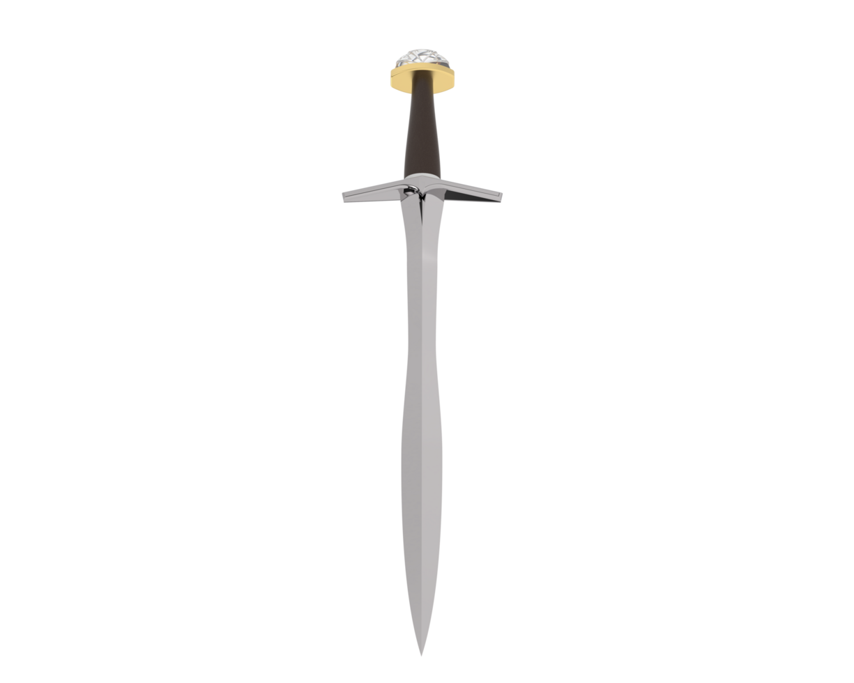 Long sword isolated on background. 3d rendering - illustration png