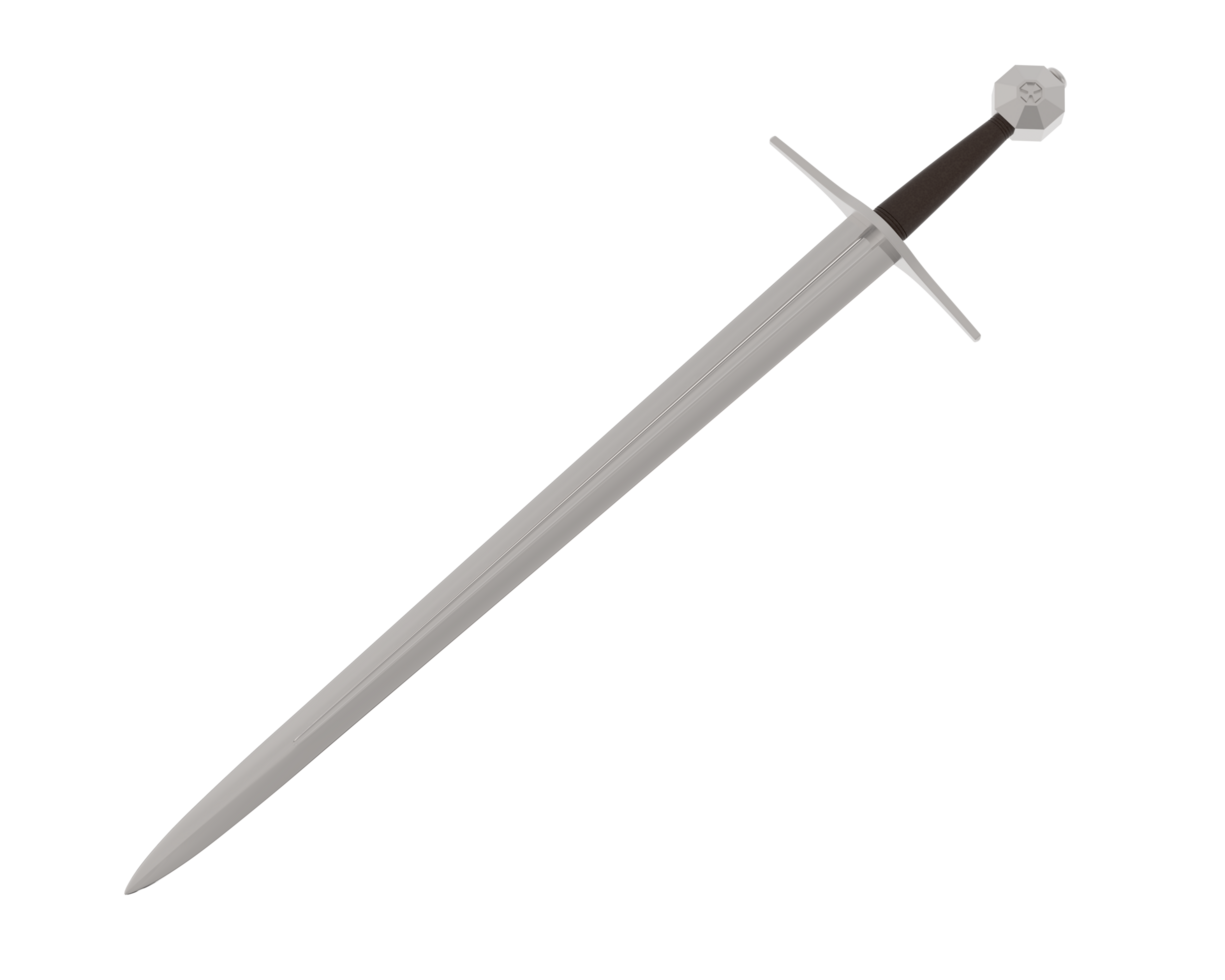 Long sword isolated on background. 3d rendering - illustration png