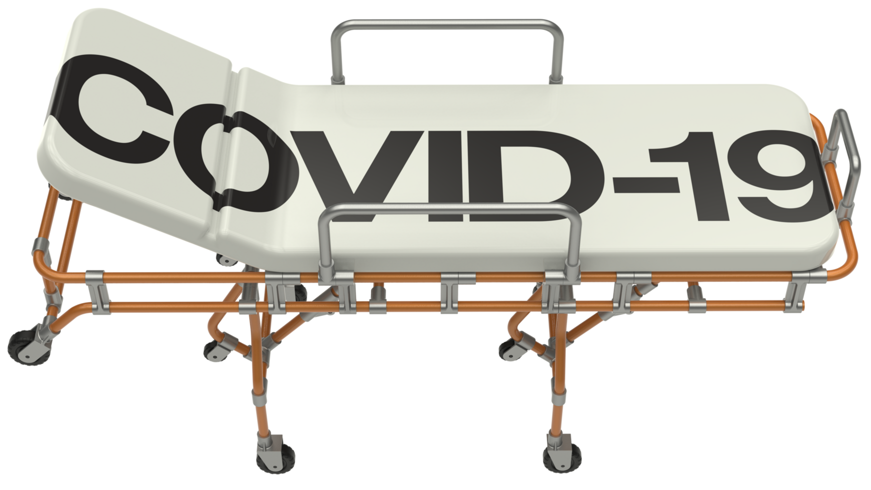 Medical bed for epidemic virus isolated on background. 3d rendering - illustration png