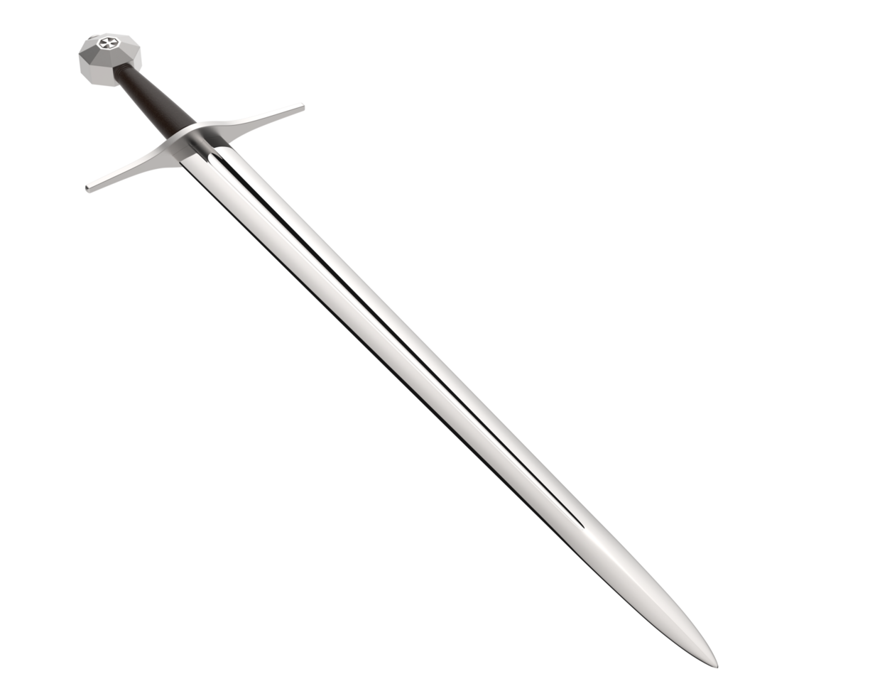 Long sword isolated on background. 3d rendering - illustration png