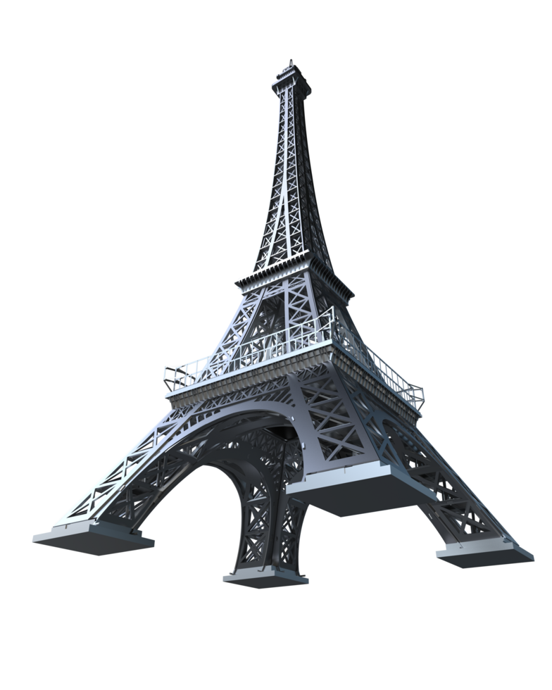 Eiffel tower isolated on background. 3d rendering - illustration png