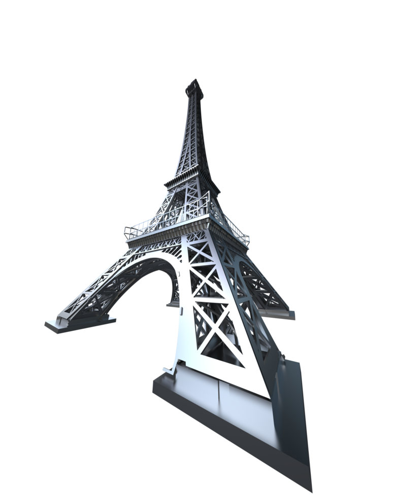 Eiffel tower isolated on background. 3d rendering - illustration png