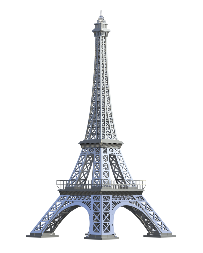 Eiffel tower isolated on background. 3d rendering - illustration png