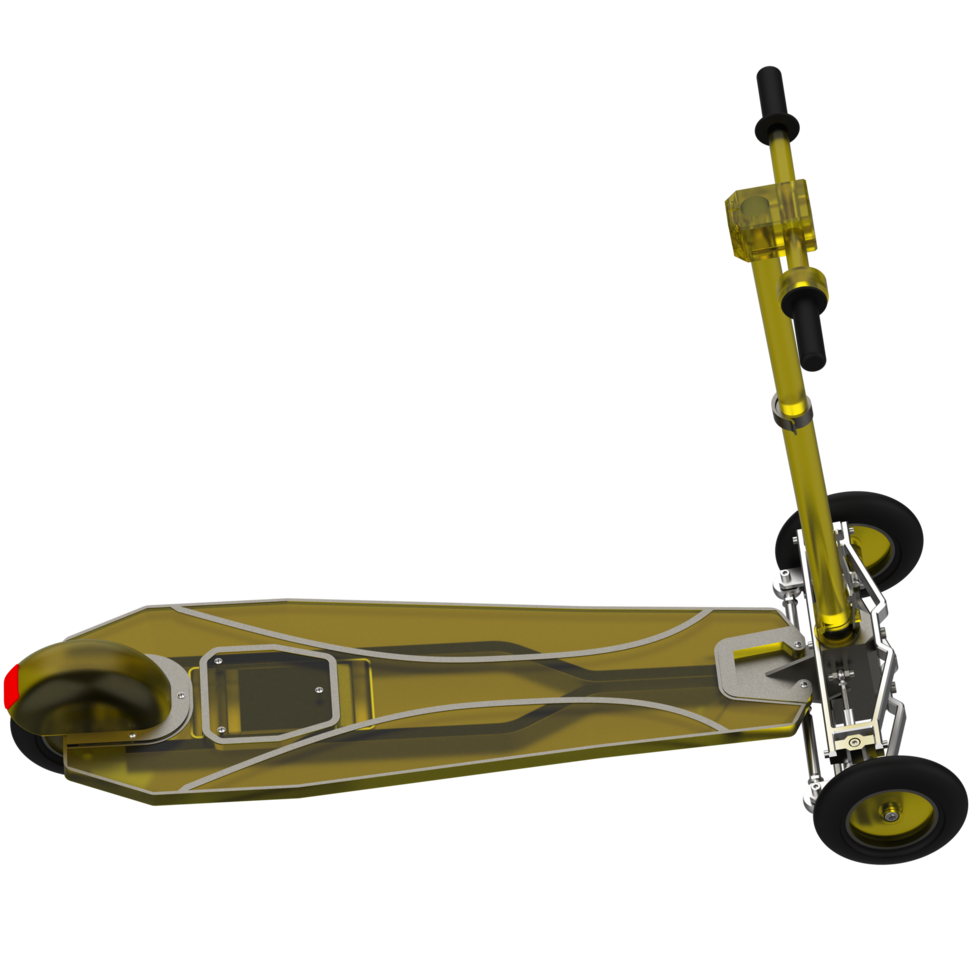 Three-wheel scooter close-up scene isolated on background. 3d rendering - illustration png