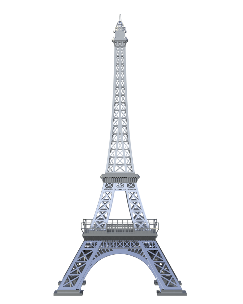 Eiffel la tour isolé sur Contexte. 3d le rendu - illustration png