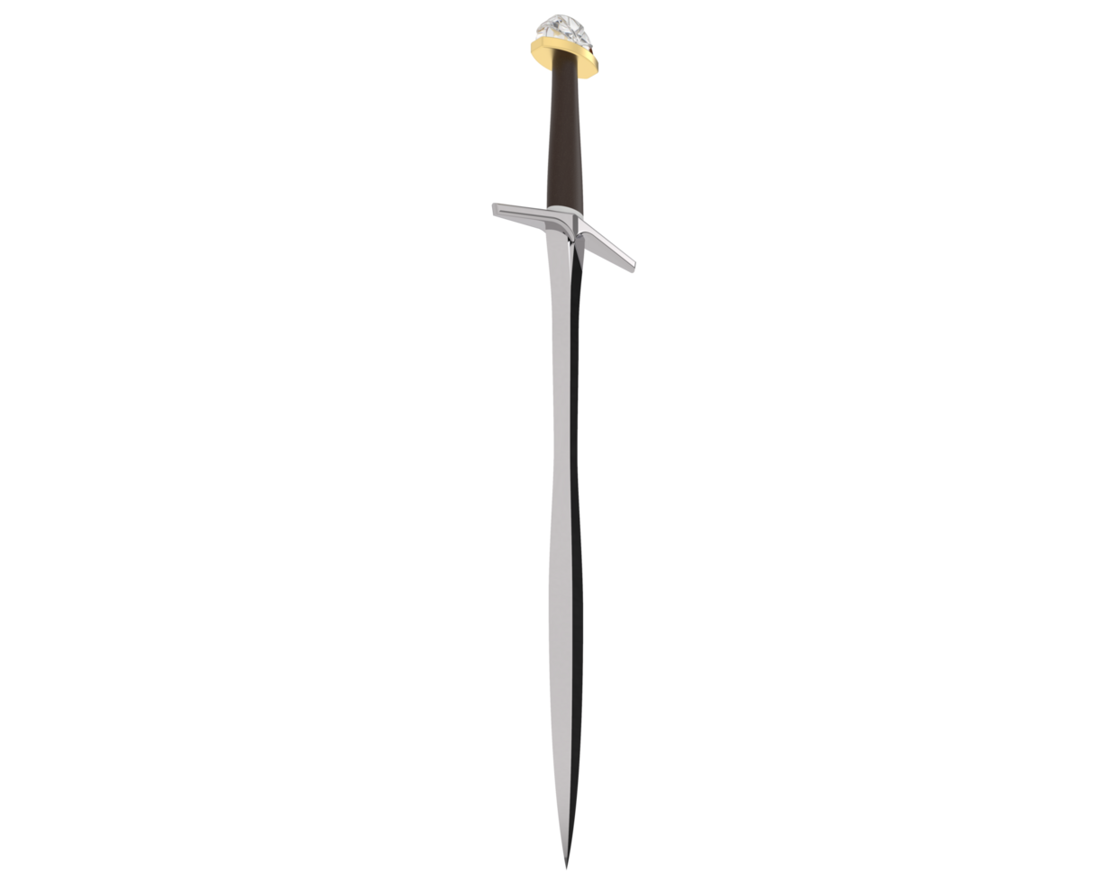 Long sword isolated on background. 3d rendering - illustration png
