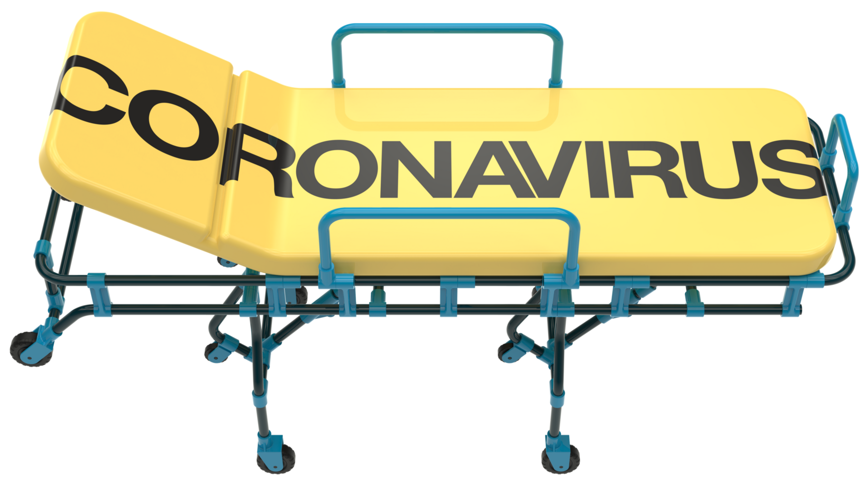 Medical bed for epidemic virus isolated on background. 3d rendering - illustration png