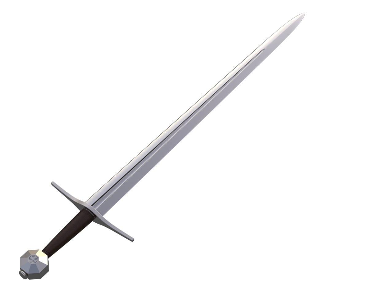 Long sword isolated on background. 3d rendering - illustration png