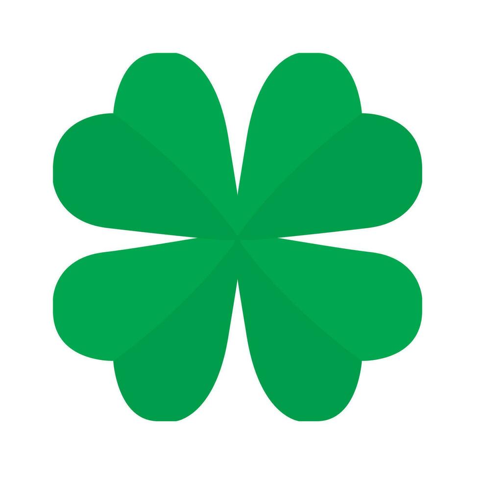 Four leaf clover icon isolated on white background. Symbol of luck and fortune clover with four petals. Vector