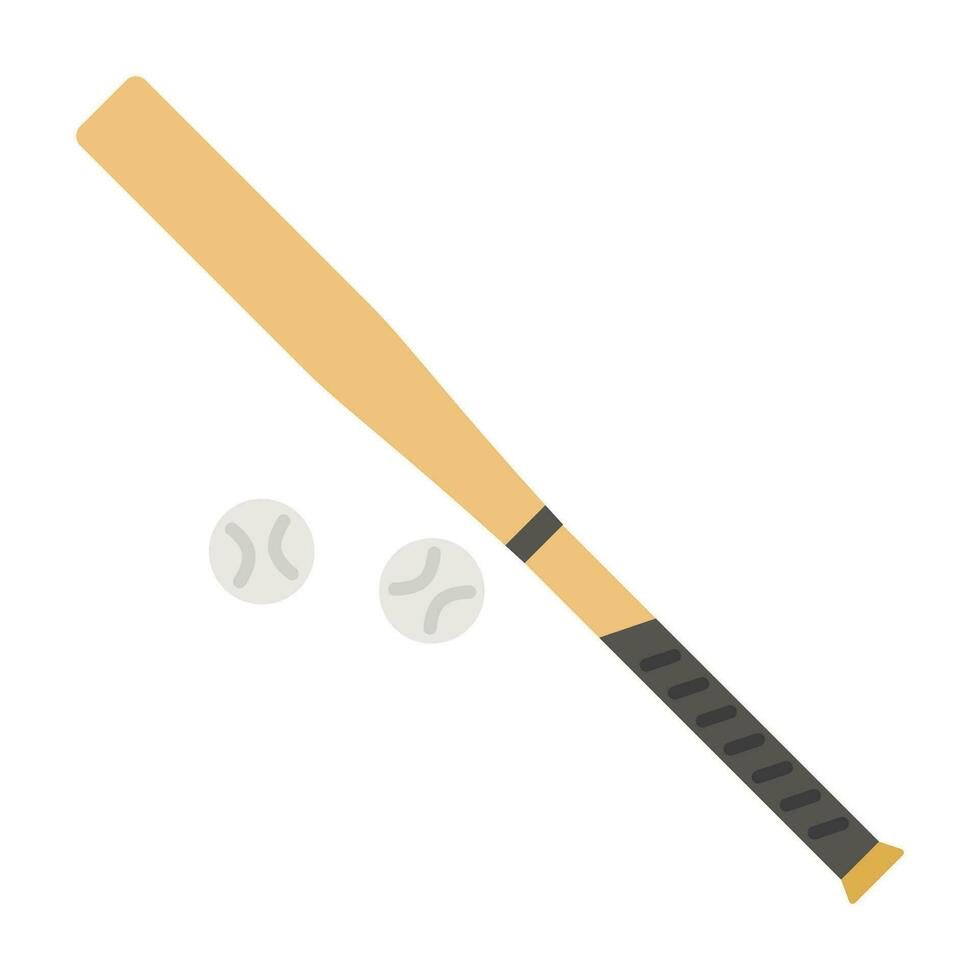 béisbol murciélago pelota icono plano aislado en blanco antecedentes vector