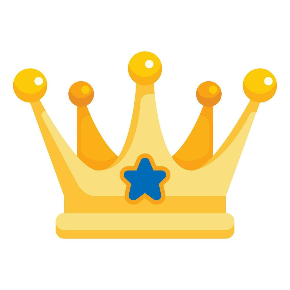 Gold crown icon isolated on white background. Vector illustration