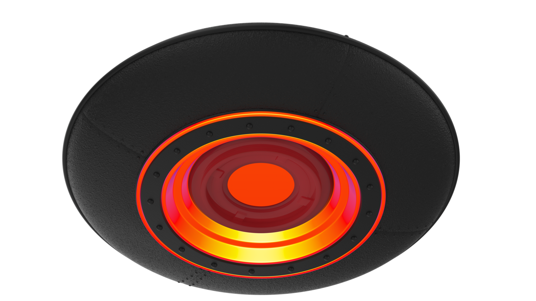 UFO close-up scene isolated on background. 3d rendering - illustration png
