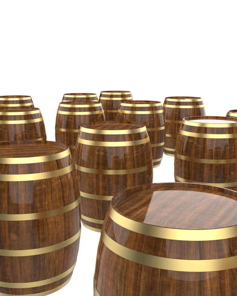 cerveza barril aislado en antecedentes. 3d representación- ilustración png