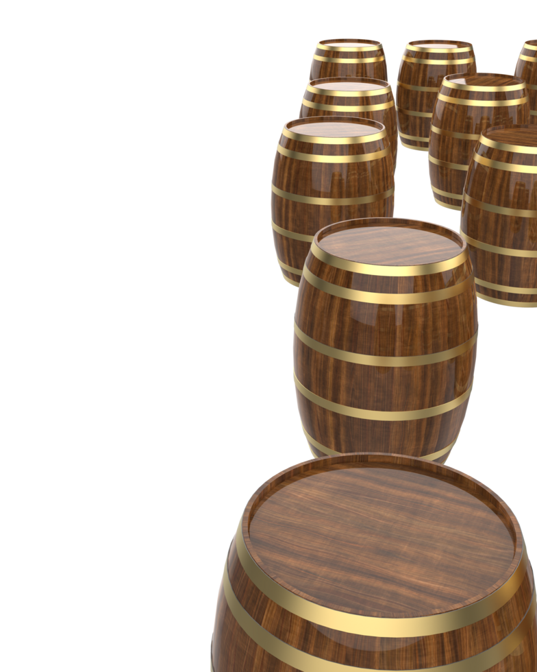 Beer barrel isolated on background. 3d rendering- illustration png