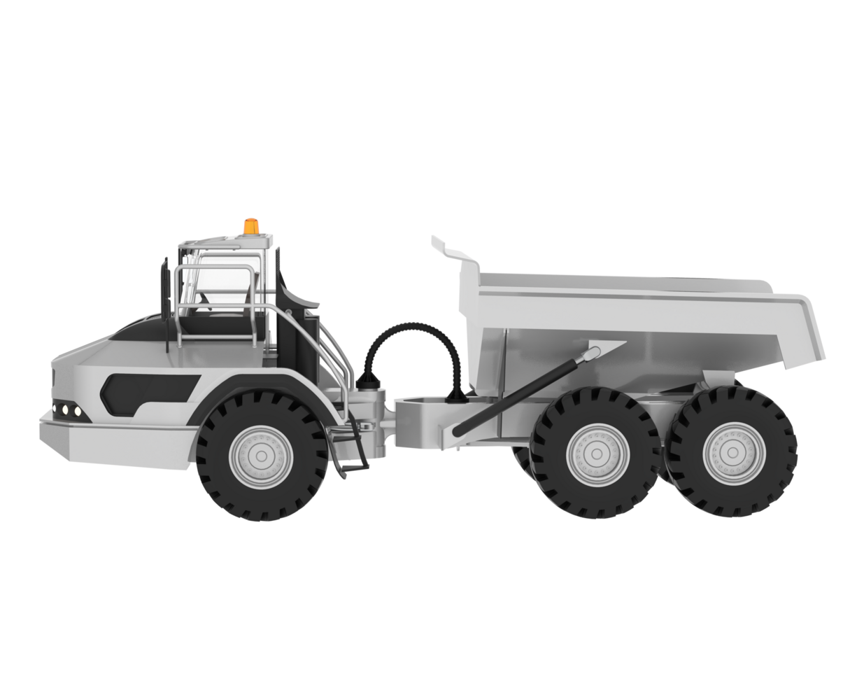 Articulated dump truck isolated on background. 3d rendering - illustration png