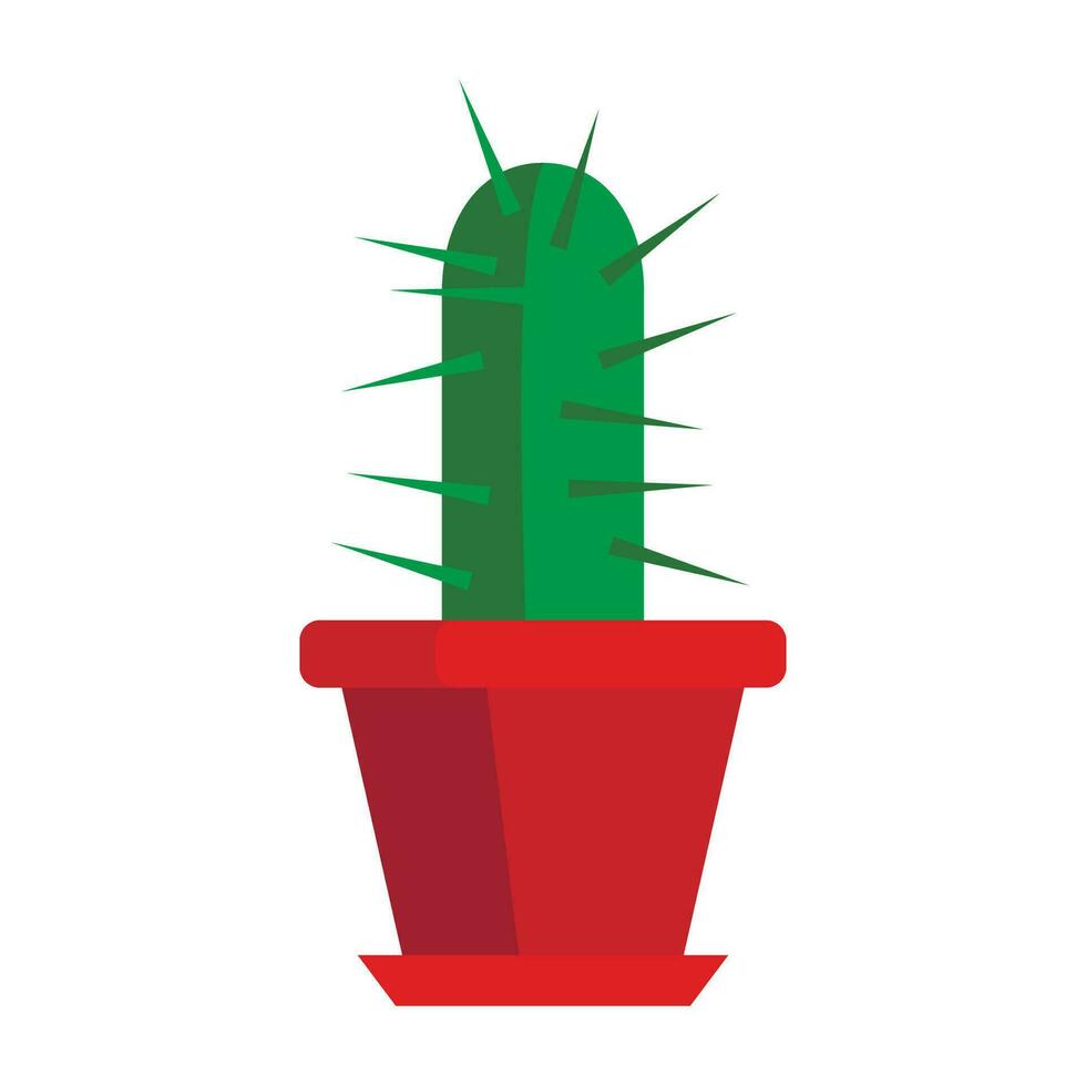 Cactus in a pot isolated on white background vector