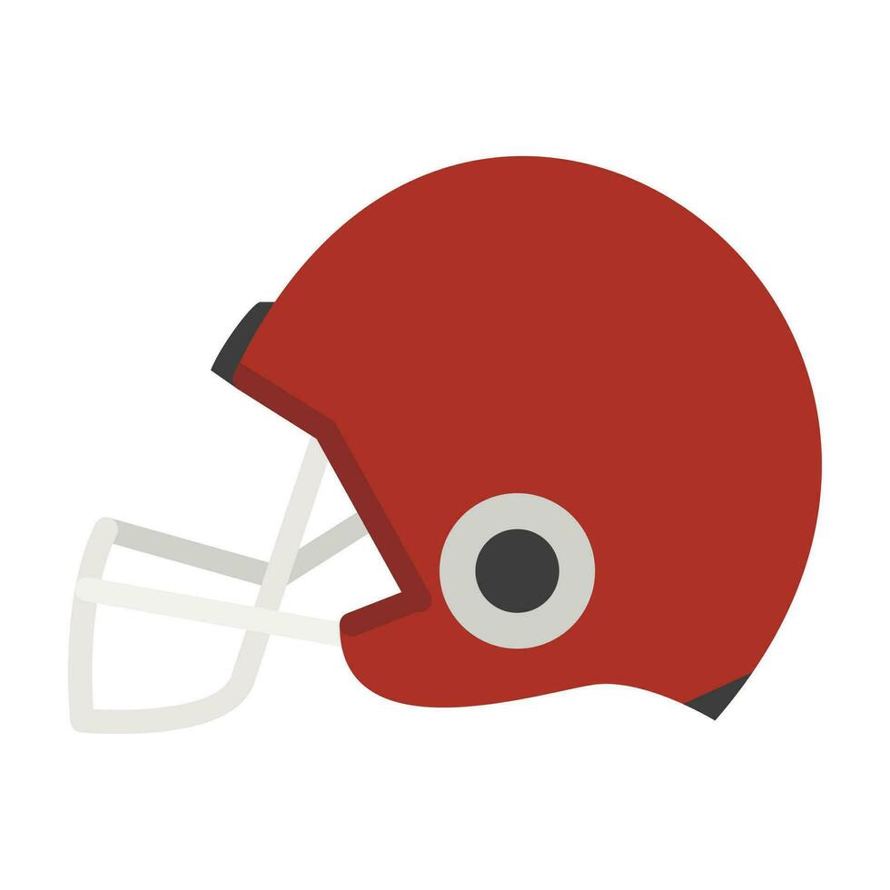 American football helmet or Red rugby helmet flat icon vector