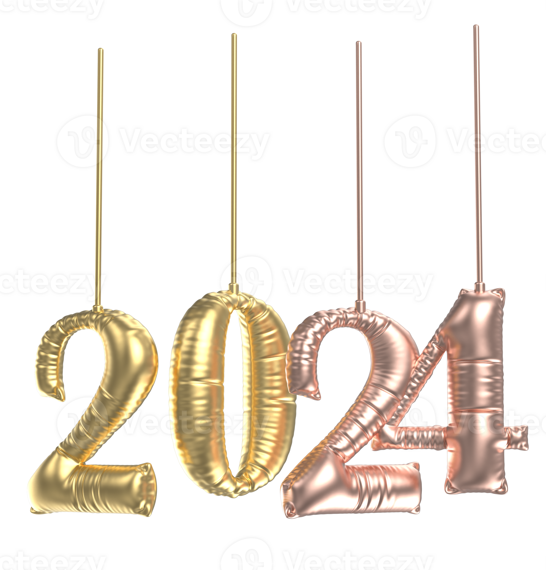 New Year Number 2024 Gold 3d 27257268 Png vrogue.co