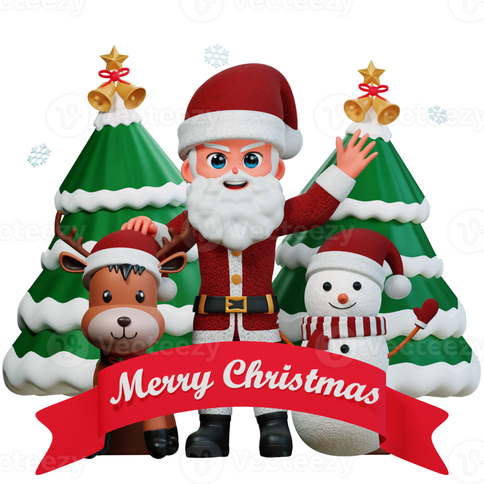 3D Character Christmas Santa Illustration png