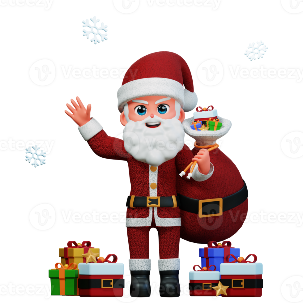 3D Character Christmas Santa Illustration png