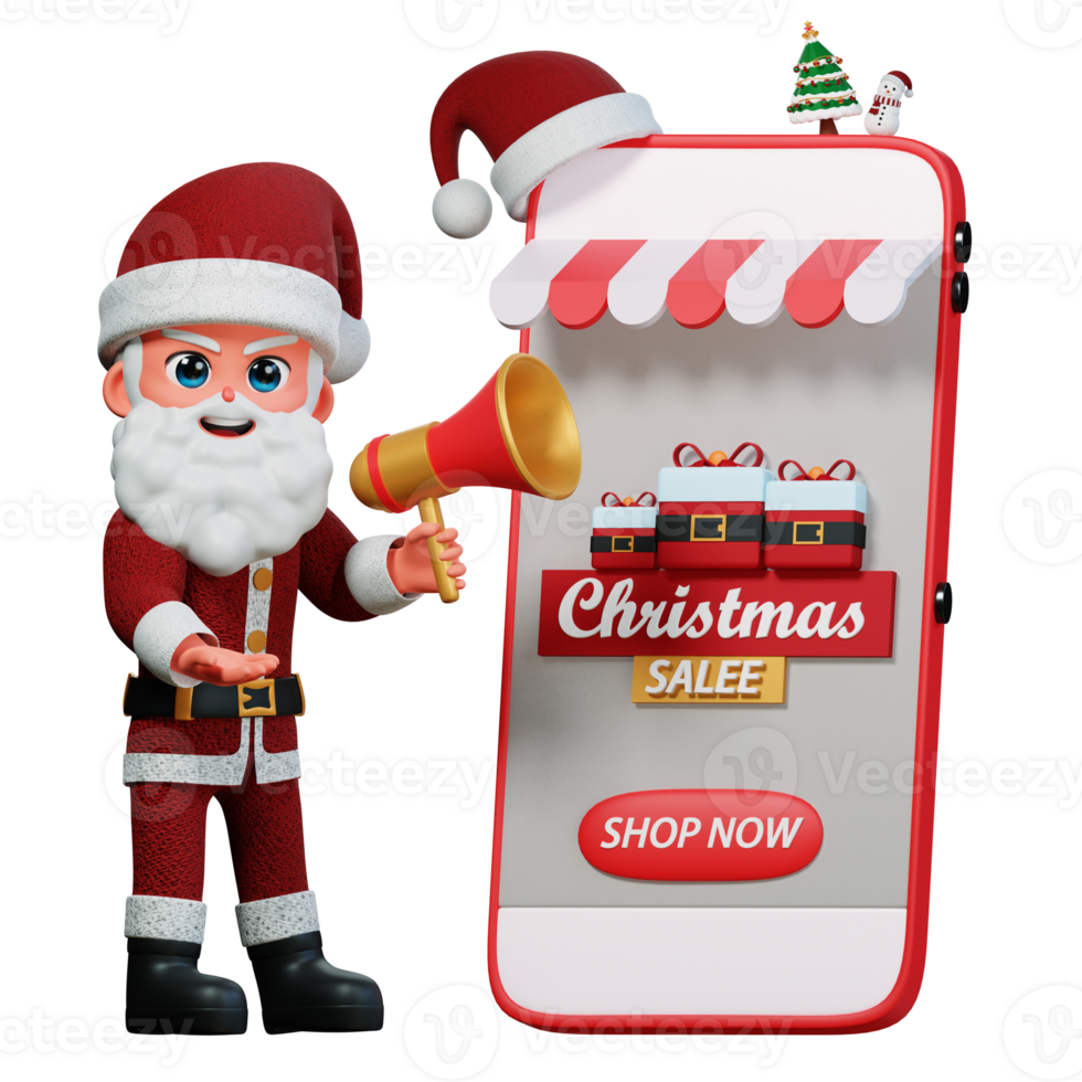 3D Character Christmas Santa Illustration png