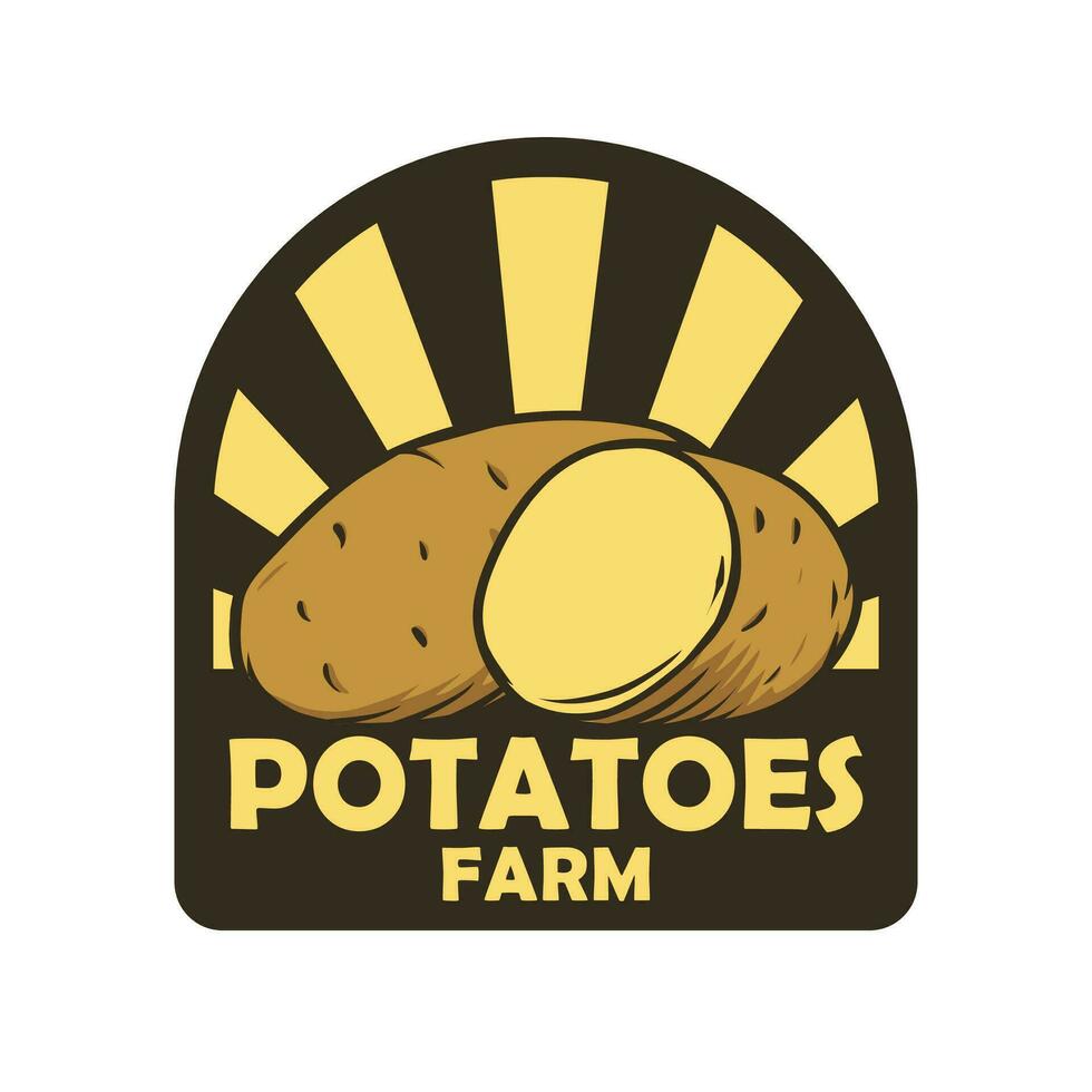 patatas granja logo diseño modelo vector