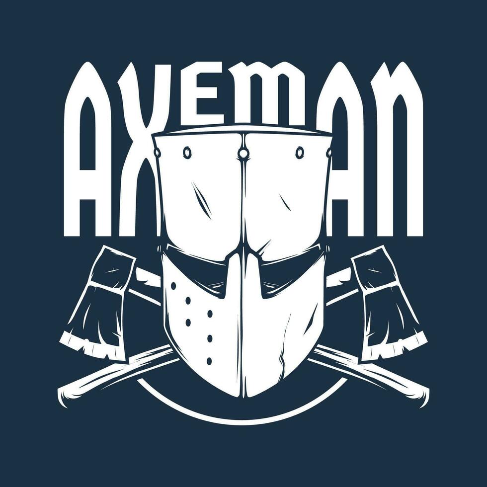 Axeman warrior vector drawing design