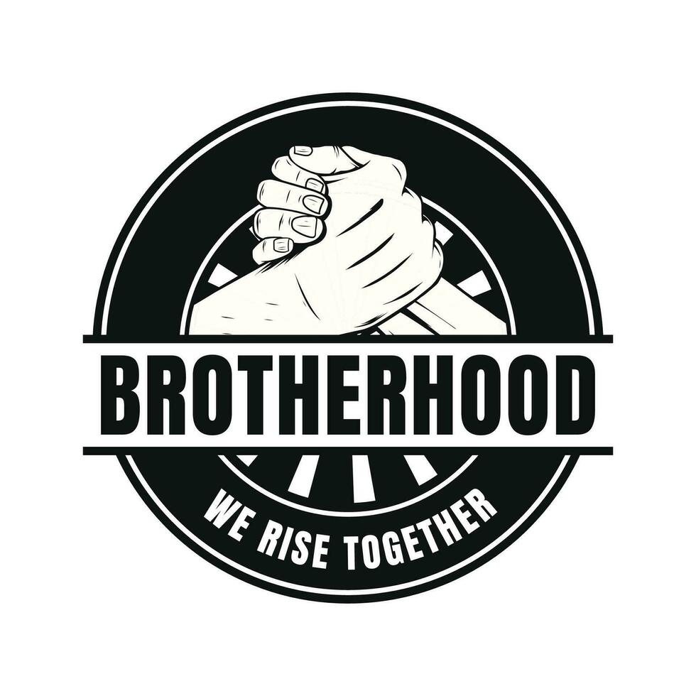 brotherhood emblem logo drawing template vector