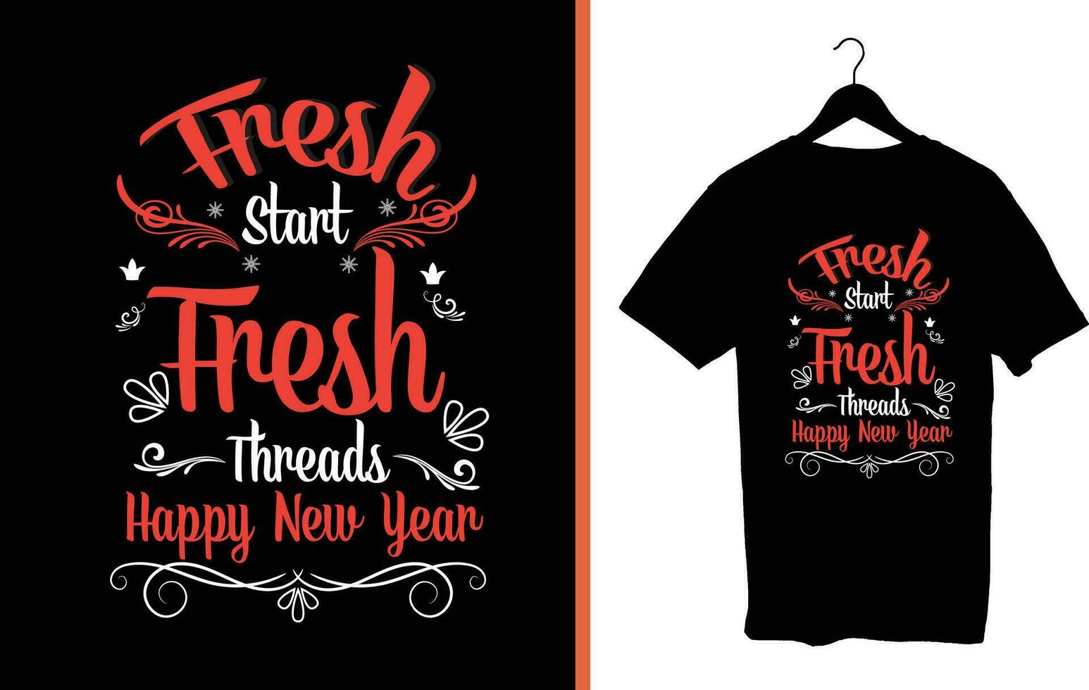 Fresh start, fresh threads, happy new year vector