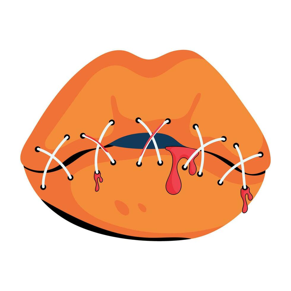 Trendy Sewn Lips vector