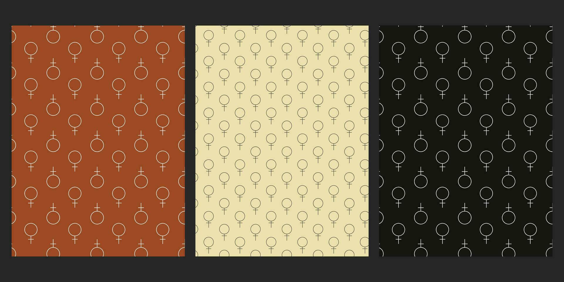 Collection of patterns with woman symbol. wallpapers, backgrounds. vector