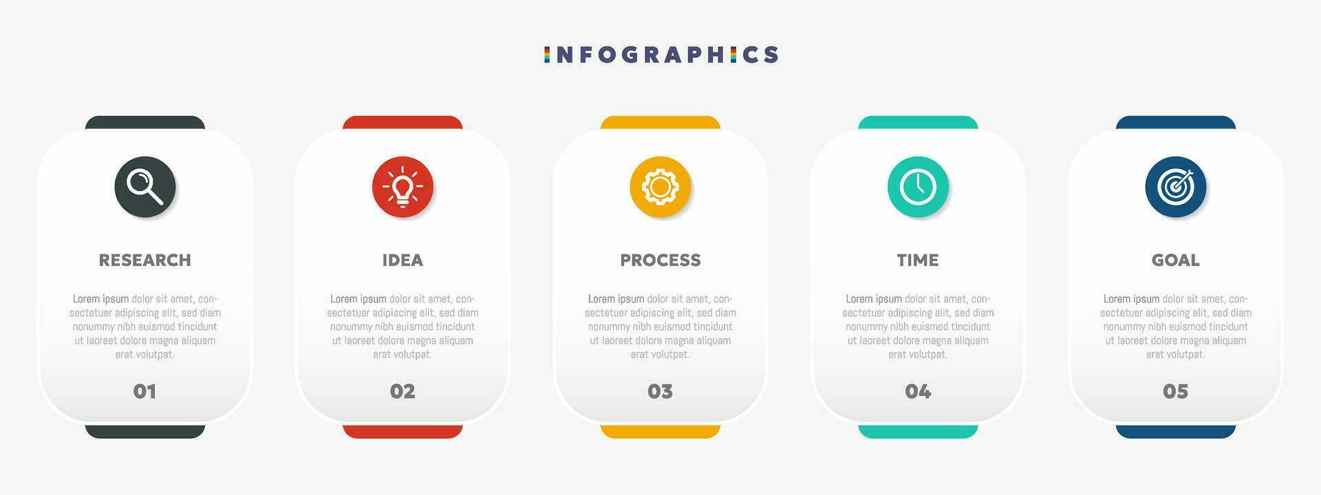 Modern business infographic template with 5 options or steps icons. vector