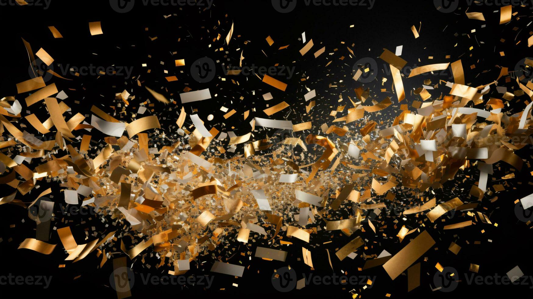 AI generated Exploding colored confetti burst for new years and celebration photo